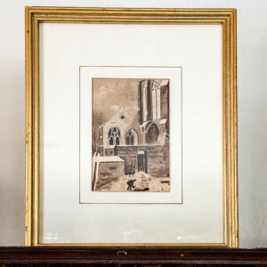 Vintage French Watercolor Painting