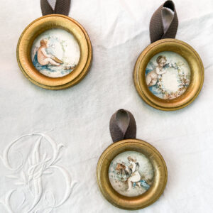 Set of 3 Tiny French Watercolor Paintings