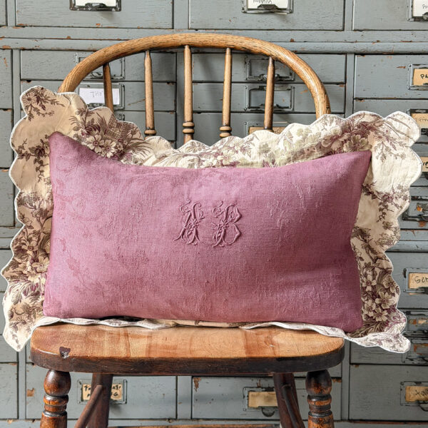 Vintage French Fabric Pillow